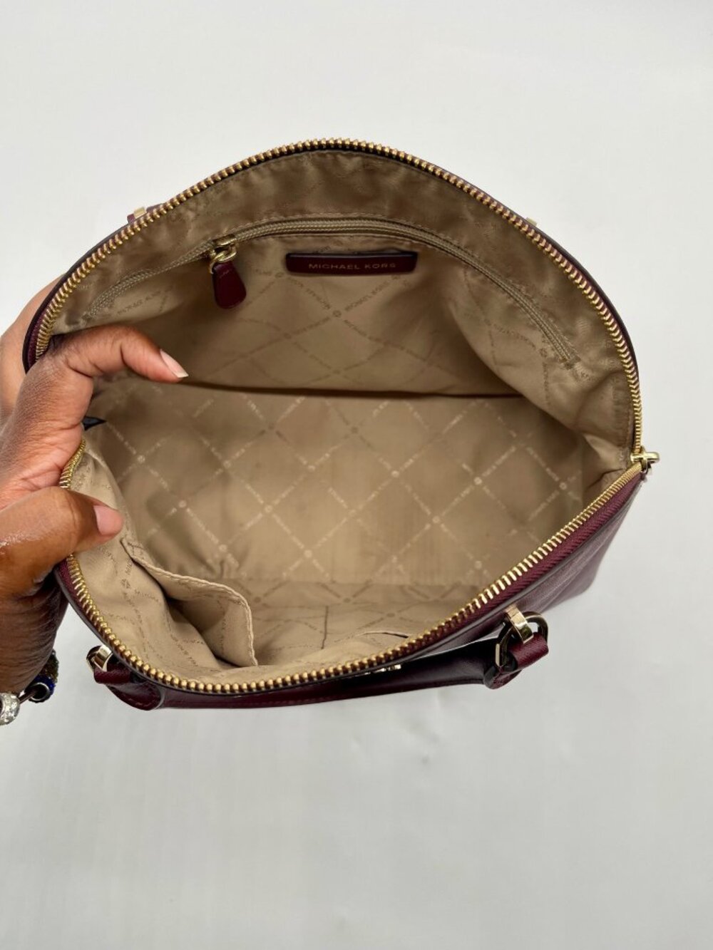 Michael Kors Burgundy Leather Handbag - Picture 10 of 11